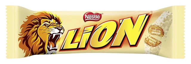 Barra di cioccolato Nestlé Lion caramello ripieno cialda croccante 24x 42g NUOVA MHD 11/23