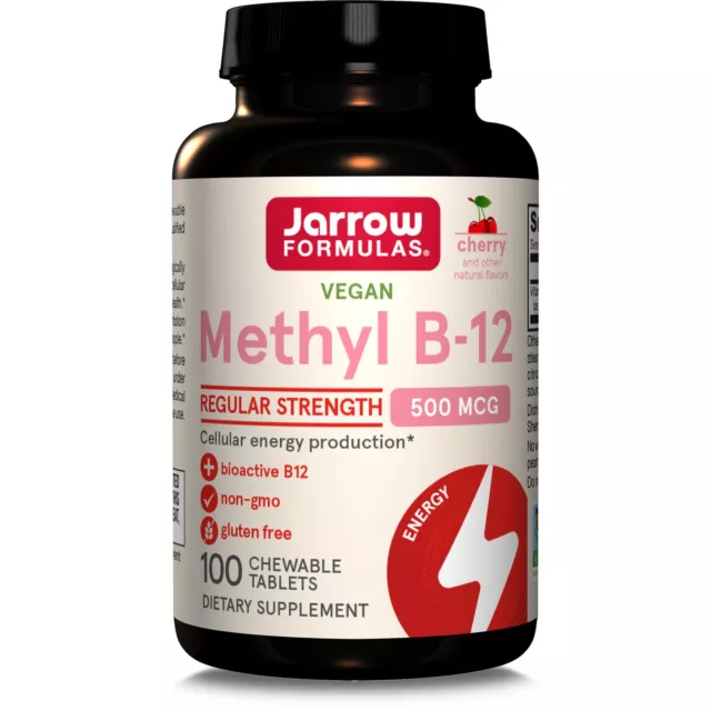 Jarrow Formulas Vitamin Methyl B12 500mcg 100 Kirsche Kautabletten Energie