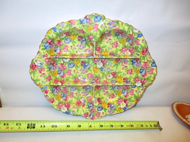 ROYAL WINTON  GRIMWADES CHINTZ SWEET PEA Floral Divided TRAY Platter