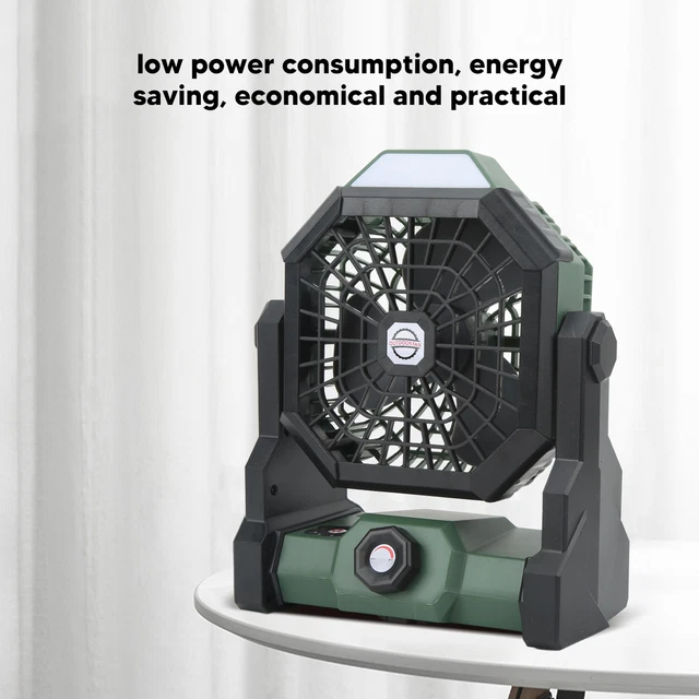 (Vert Noir) Ventilateur 'éClairage Pour Acampar Ventilateur Pour