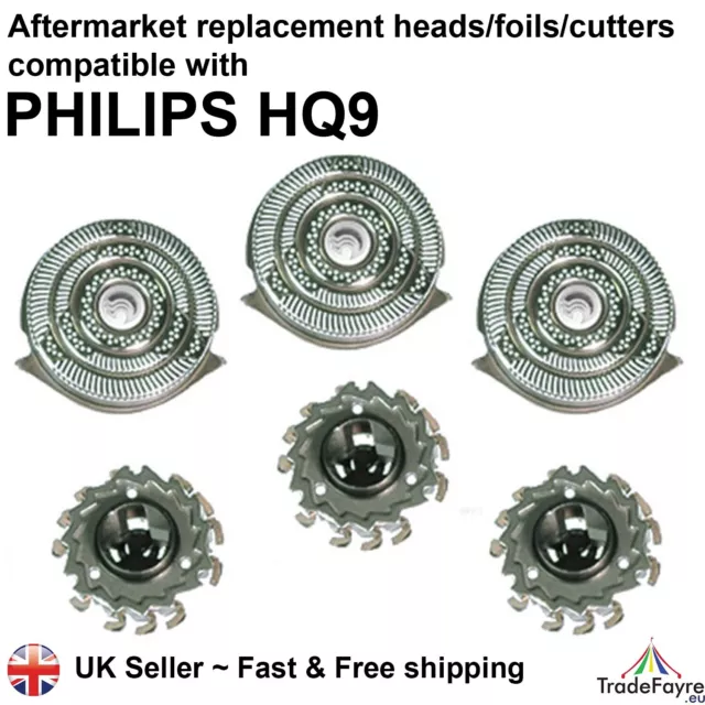 Hq9 Aftermarket Shaver Heads Compatible With Philips Hq9 Foils/Cutters