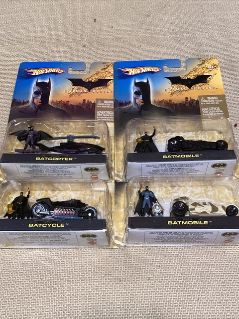 HOT WHEELS BATMAN BEGINS Batmobile, Batcopter, Batcycle H6294, 95, 96 ...