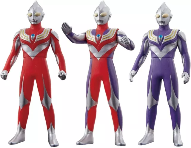 BANDAI Ultraman Ultra Hero Series EX Ultraman Tiga 25th Anniversary Set From JAP