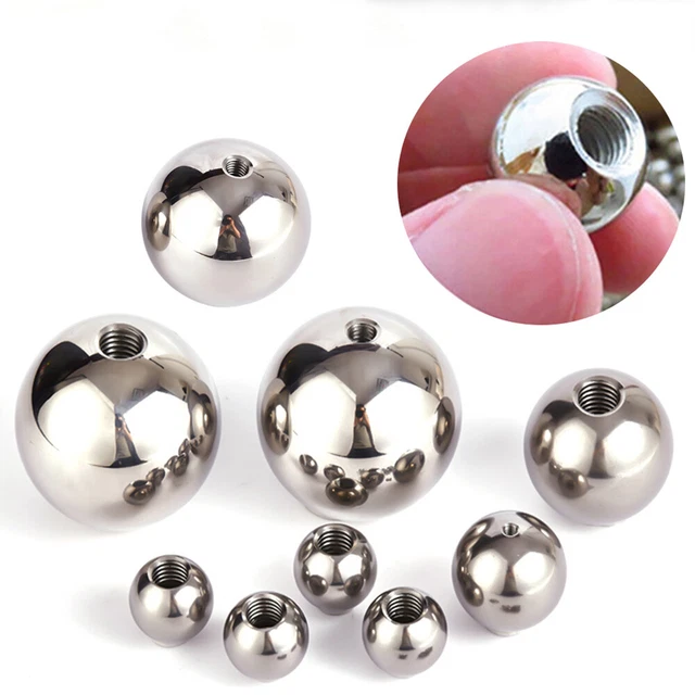 5mm-60mm Thread Half Hole Metric Stainless Steel Drilling Balls Smooth Ball Bead
