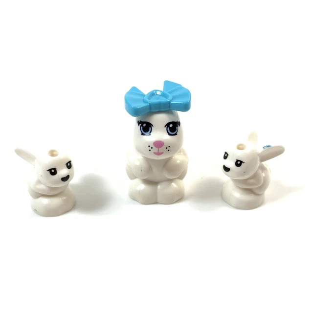 LEGO FRIENDS MINIFIGURES ANIMALS BUNNY RABBIT Family LOT OF 3