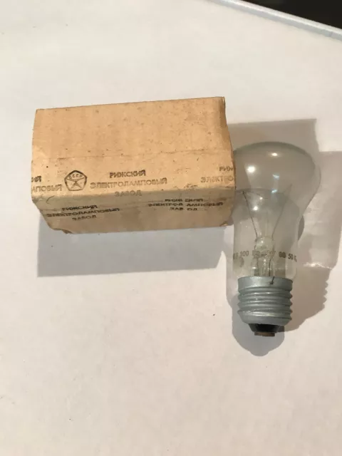 Vintage Ussr Soviet Light Bulb Lamp Latvia Quality Mark 100Wt Genuine