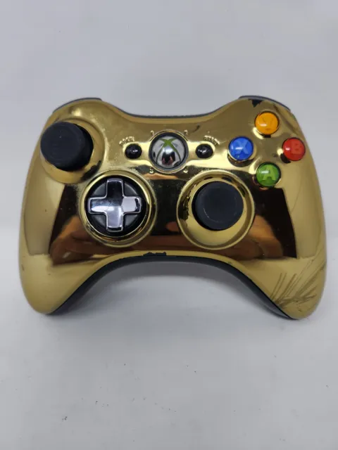 XBOX 360 Wireless Controller Special  Edition Chrome Gold (for parts) No Cover