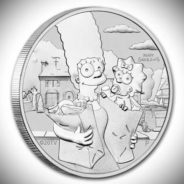 Silbermünze Marge & Maggie 1 Unze 999er Feinsilber 2021 silver oz Simpsons