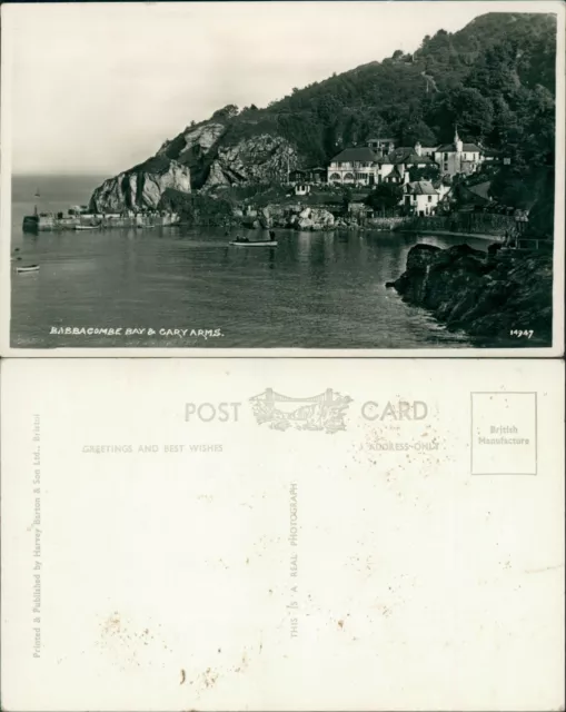 Babbacombe Bay & Gary Arms 14947 Real Photo RP Harvey Barton