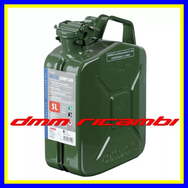 Tanica carburante benzina 5 litri metallo MOTO STRADA CROSS ENDURO AUTO diesel