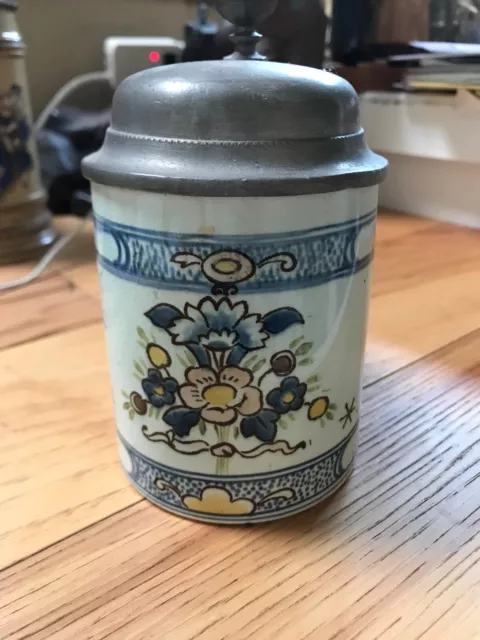 Antique Mettlach V&B Stein #5014   Flowers   Faience 1/4L