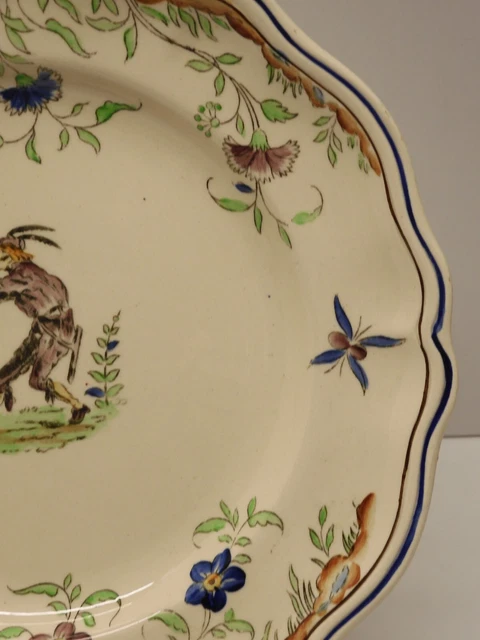*ASSIETTE CERAMIQUE LONGCHAMP Décor d'après CALLOT  1920 COLLECTION VITRINE  D 10
