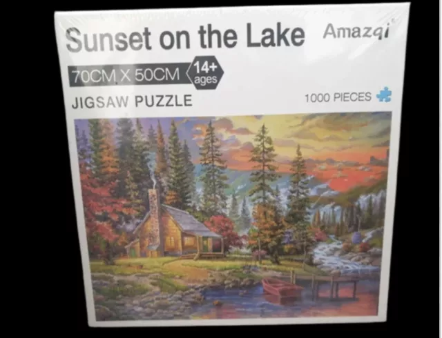 SUNSET ON THE lake 1000 piece Amazqi Jigsaw Puzzle New Sealed