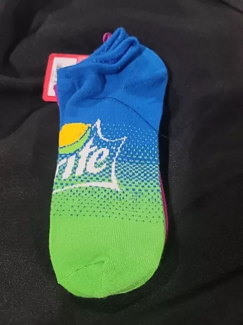 2 Pk SPRITE AND FANTA GRAPE NO SHOW SOCKS COCA COLA BRAND. SHOE SIZE 4- 10 CK1