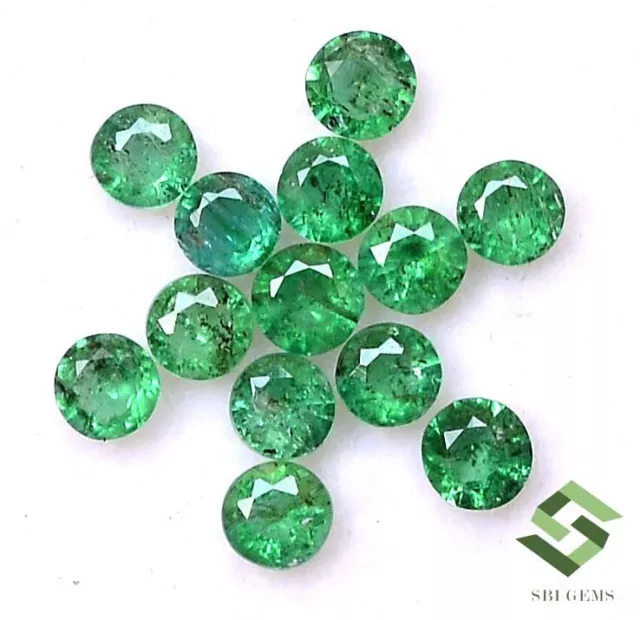 2.75 mm Natural Emerald Round Cut Lot 13 Pcs 1.04 CTS Untreated Loose Gemstones