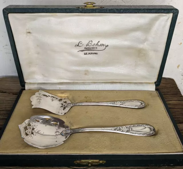 Lovely French Antique Sterling Silver Candies Serving Set