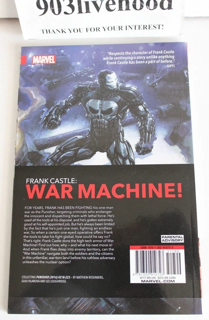 Marvel Punisher War Machine Vol 1 Tpb Trade Paperback Graphic Novel Gn Vf+++ Oop 2