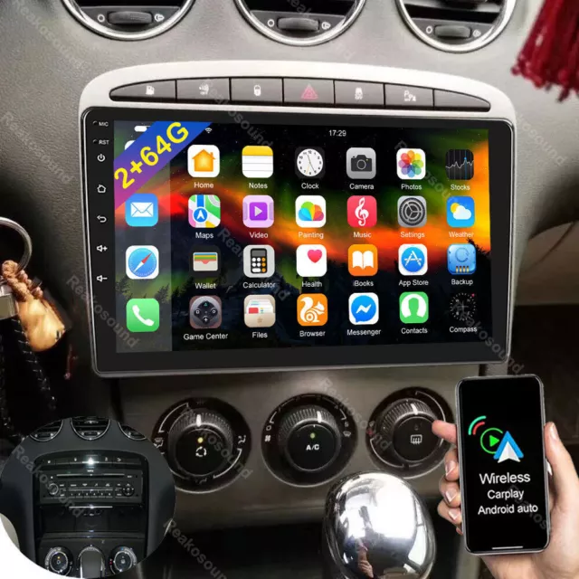 2+64GB Android 13 Car Stereo Radio For Peugeot 308 408 RCZ GPS Navi WIFI CarPlay