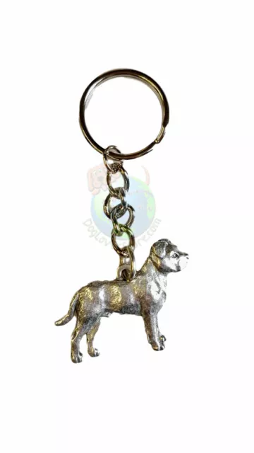 Pitbull Keychain Pewter Uncropped