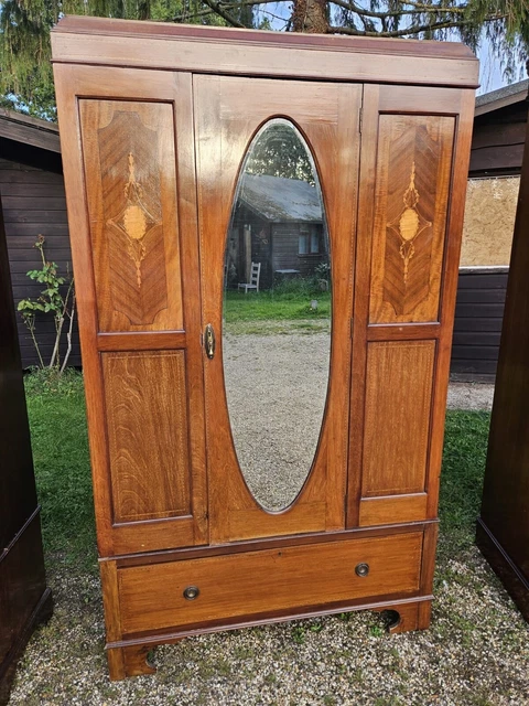 Edwardian Inlaid Double Wardrobe