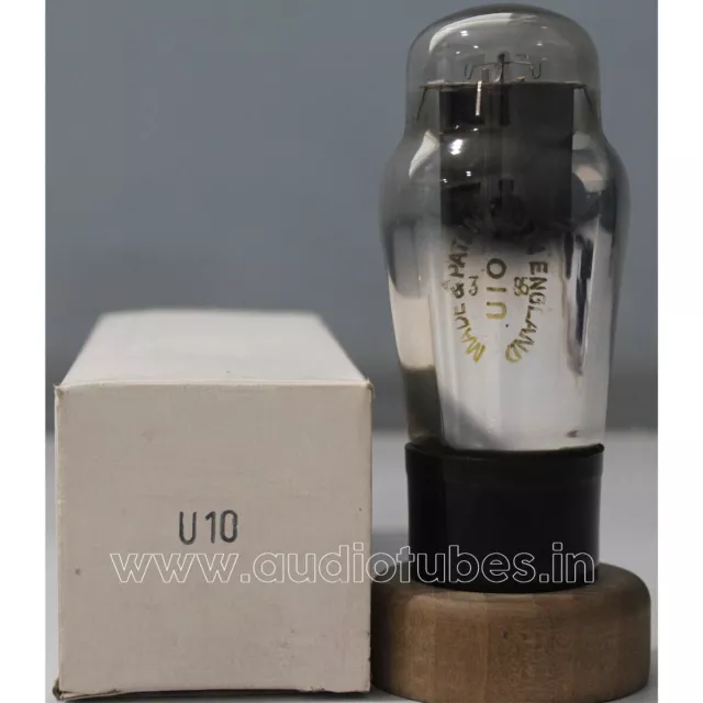 U10 GEC MWT Black Base Blur Glass made in England Audio Rectifier Tube