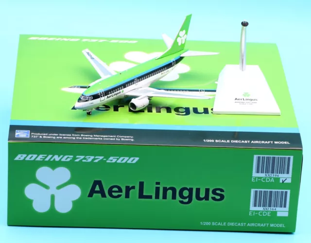 JC Wings 1:200 Aer Lingus Boeing B737-500 Diecast Aircraft Jet Model EI-CDA