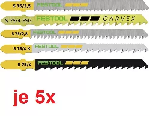 Festool Stichsägeblatt-Set STS-Sort/25 W 25-tlg Satz 5 Blätter je Sorte