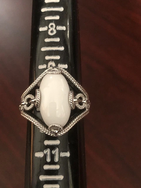 Designer Anthony Nak Atelier Sterling Silver Oval White Stone Statement Size 10 Designer Anthony Nak Atelier Sterling Silver Oval White Stone Statement Size 10