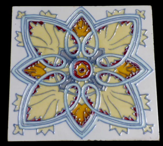 Mandala RARE Flower Art Nouveau Tile Jugendstil Fliese Carreau HEMIXEM Belgium