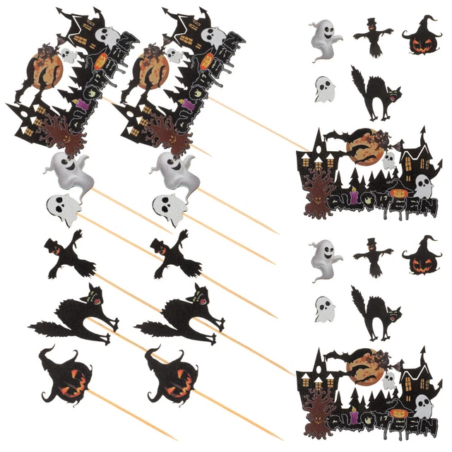 Decorazioni Halloween Legno 24 Pezzi - Ornamenti Da Appendere Per Interni Ed Esterni