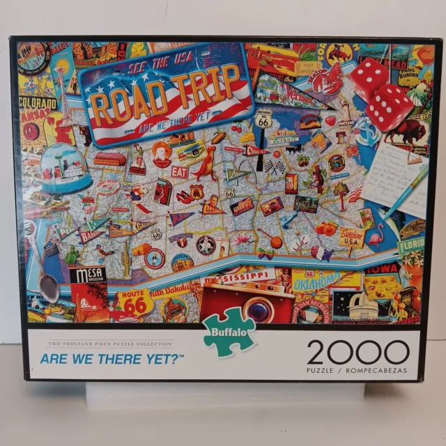 Buffalo Games Are We There Yet 2000 Piece Puzzle Road Trip USA Map