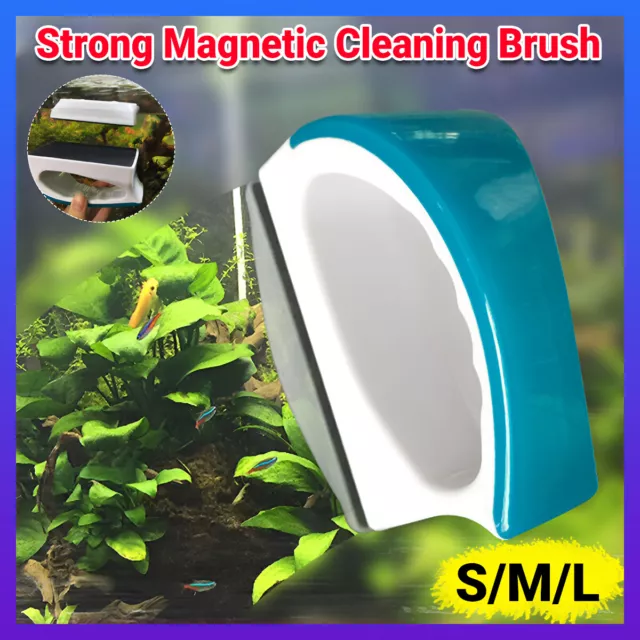 Magnetic Fish Tank Brush Algae Magnet Aquarium Cleaning Glass Aquatic Cleaner AU