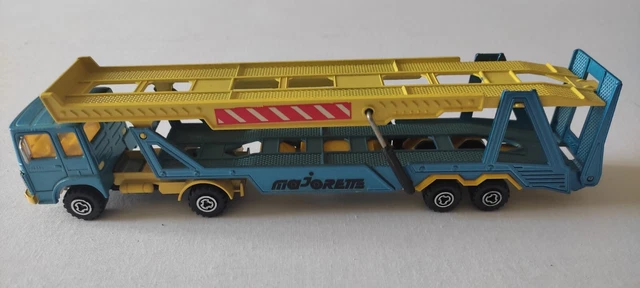Camion Renault Trans Auto Majorette 1/60 France Vintage 1980 Métal Bleu