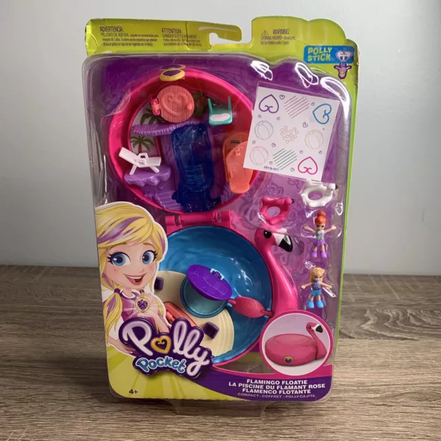 Polly Pocket Big Pocket World, Flamingo Floatie Compact  - New -Read