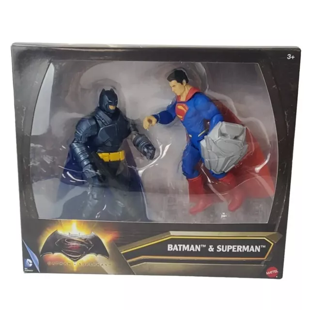 Paquete de 2 figuras de acción de DC Comics Dawn of Justice Batman vs Superman NUEVO DMY94