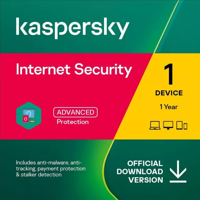 KASPERSKY INTERNET SECURITY 2024 1 GERÄT 1 JAHR 5 MIN E-MAIL VERSAND UK oder EU