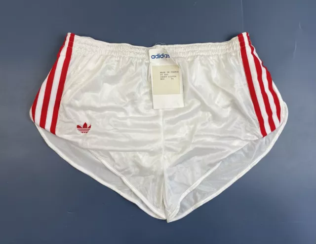 Nuovi Pantaloncini Da Calcio Da Corsa Adidas Anni '90 Bianchi Taglia 6