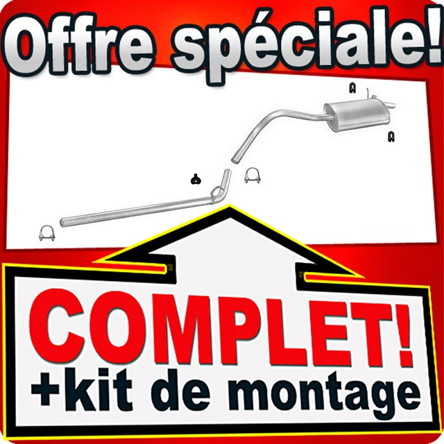 Ligne D'Échappement Complète Pour RENAULT TRAFIC I 2.1D 64CH - 3 Silencieux, Kit De Montage