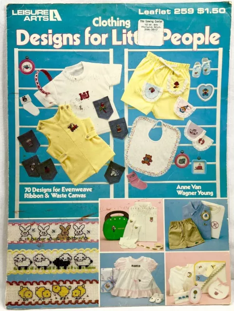 Libro de patrones de punto de cruz LA Clothing Designs for Little People 259 1983 11016