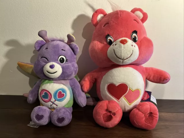 Care Bears Love A Lot And Share Bear Plush Soft Toy Bundle Joblot Pink Purple