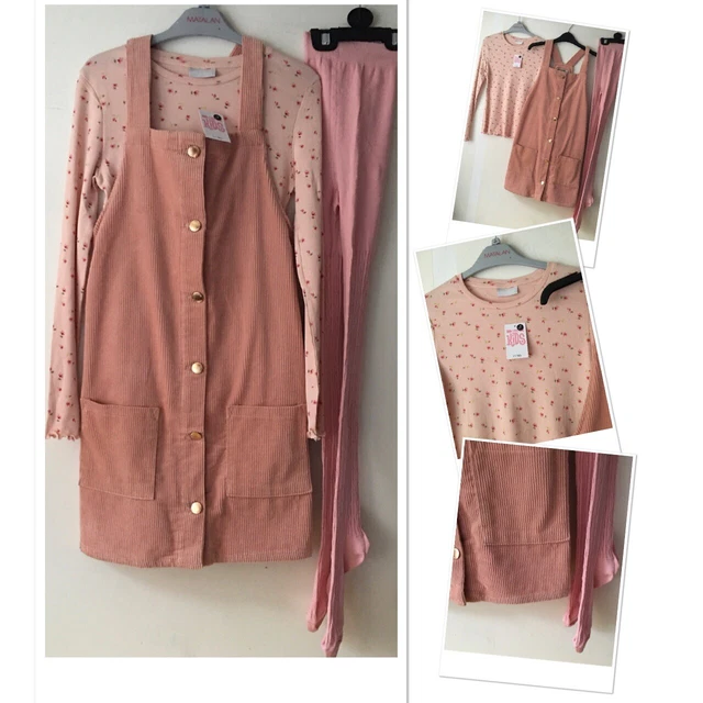 D&co girls cord dress exc u & new Matalan top & new m&s tights 10-11 years