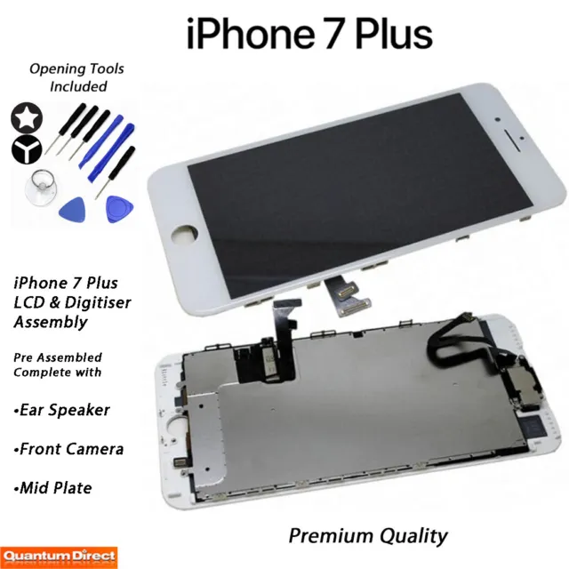 iPhone 7 Plus Retina LCD Digitiser Touch Screen Full Assembly with Parts WHITE