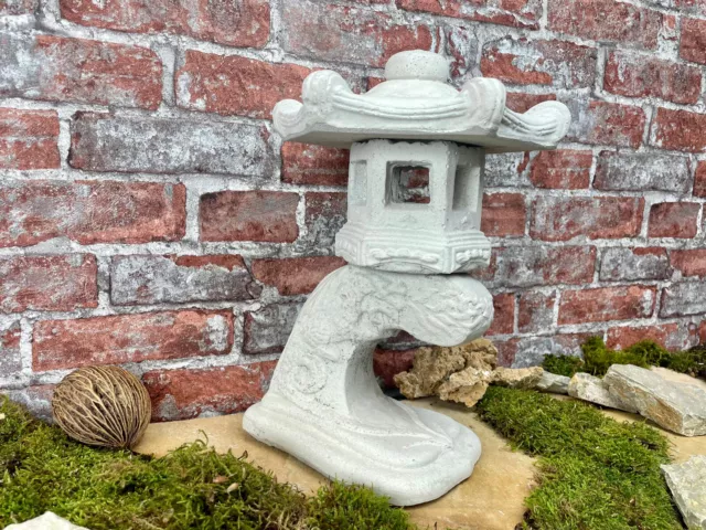 Juego de 3 linternas de piedra japonesas en gris claro pagoda yukimi estanque jardín decoración 3