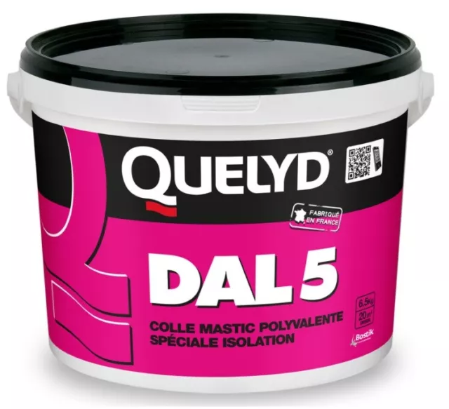 COLLE MASTIC POLYVALENTE SPECIAL ISOLATION DAL5 QUELYD 6.5KG polystyrène liège