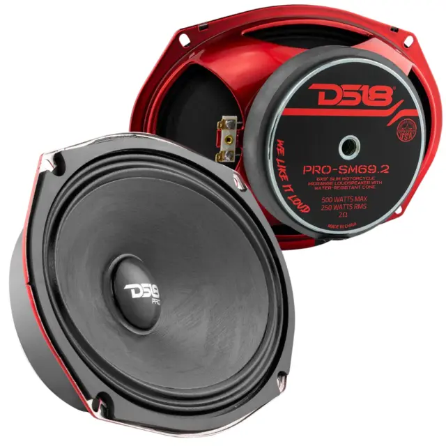 2x DS18 PRO-SM69.2 6x9" Midrange Speakers Water Resistant 250 Watts Rms 2-ohm