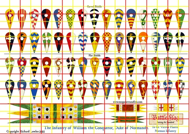 VICTRIX NORMAN INFANTRY Shield Waterslide Decals by Battle Flag.Super ...