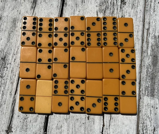 Lot of 21 Bakelite Dominos Game Pieces Simichrome Tested Great for Crafting