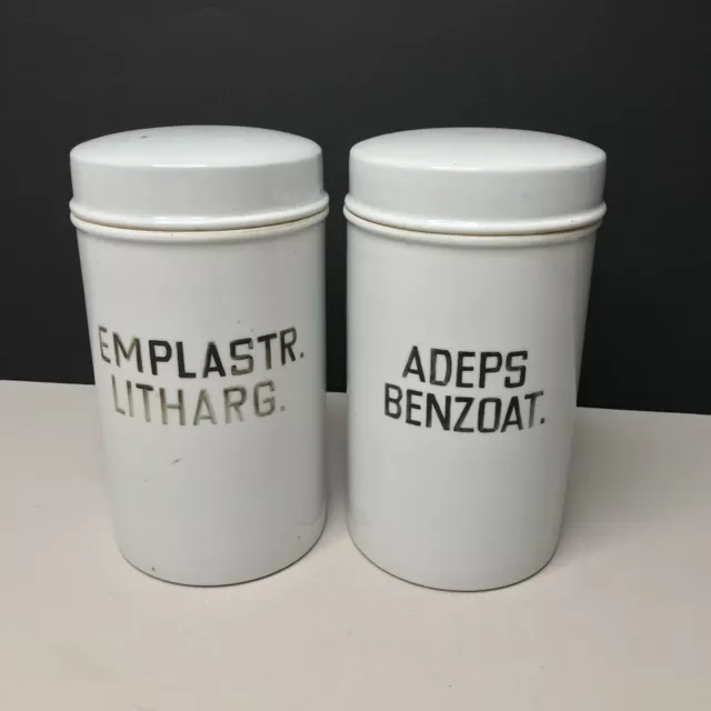 Tarro De Farmacia Botes De Loza Frasco Finales 19th Principios 20th