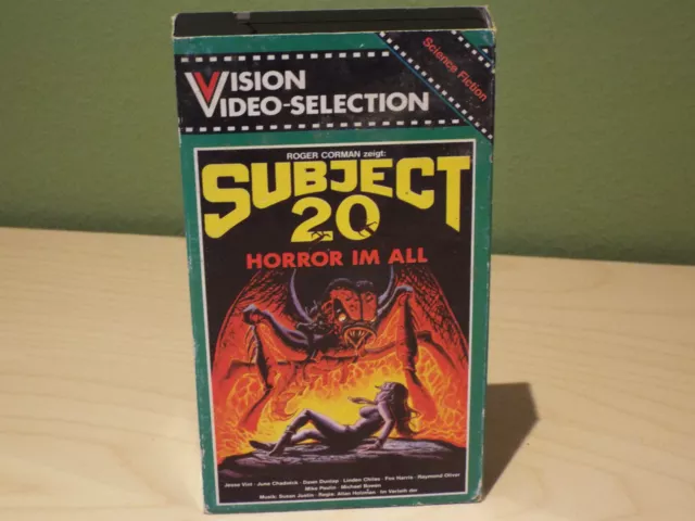 VHS Videokassette Subject 20 Horror im All FSK: 16 - Pappschuber
