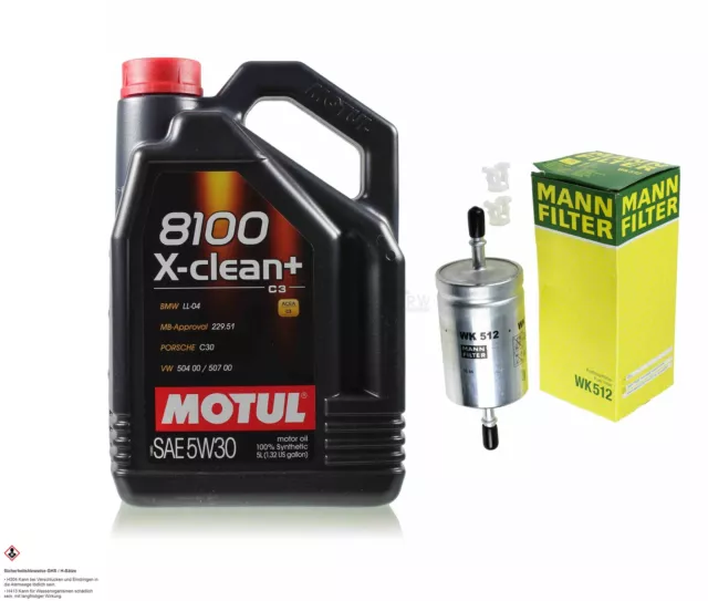 Mann - Filtre Luft Inspection Set 5L Motul 8100 X-Clean + 5W-30 pour VW Polo 1.2